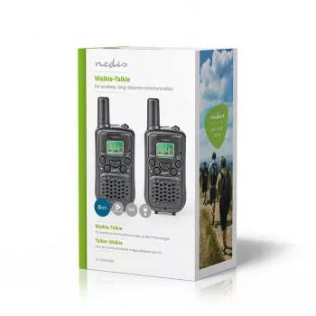 Nedis komplet voki-tokijev WLTK0500BK doseg 5 km 8 kanalov PMR446