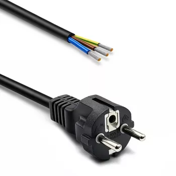 QOLTEC napajalni kabel SCHUKO CEE Cu olupljen in spajkan 1,5m črn