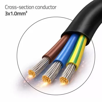 QOLTEC napajalni kabel SCHUKO CEE Cu olupljen in spajkan 1,5m črn