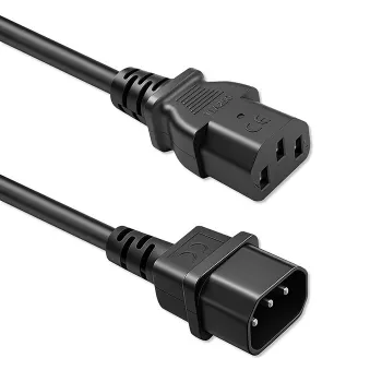 QOLTEC napajalni kabel IEC C13 C14 3x0.75mm² čisti baker 1,8m, črn