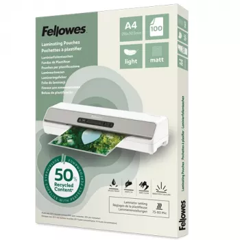 Fellowes paket 100 mat folij za laminiranje A4, 80 mikronov, reciklirane