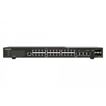 QNAP QSW-M2130P-2C2S26T 26-portno 2.5GbE PoE++ upravljano stikalo Layer 2 za rack z 2x 10GbE SFP+ in 2x 10GbE combo vrati, 370W PoE proračun