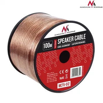 MACLEAN MCTV-512 zvočniški kabel 100m 2x1.5mm² prozoren OFC kolut