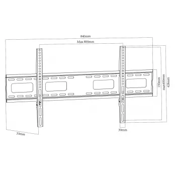 MACLEAN MC-420 fiksno stensko stojalo za TV za zaslone 43-120 inch, 120 kg, VESA do 900x600, črno