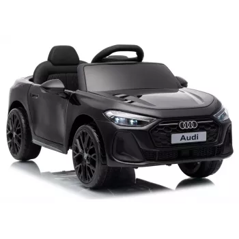 LEAN CARS Audi A5L HL788 črn otroški avtomobil na baterijo 12V z daljinskim upravljalnikom za starše, LED lučke, MP3, EVA kolesa iz pene, eko usnjen sedež, največja obremenitev 30 kg, za otroke od 3 do 8 let