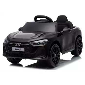 LEAN CARS Audi A5L HL788 črn otroški avtomobil na baterijo 12V z daljinskim upravljalnikom za starše, LED lučke, MP3, EVA kolesa iz pene, eko usnjen sedež, največja obremenitev 30 kg, za otroke od 3 do 8 let
