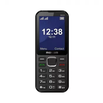 MAXCOM MM282 4G Dual-SIM mobilni telefon z 2,8-palčnim zaslonom, KaiOS, 1400-mAh baterijo, USB-C, Bluetooth 5.1, Wi-Fi hotspot, 2-M kamero, FM radiem, črn