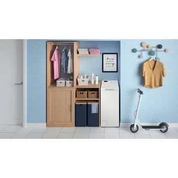 Indesit BTWS50400PLN pralni stroj z zgornjim polnjenjem, 5 kg, 1000 vrt/min, bel, energijski razred E