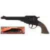 PULIO Cowboy revolver kovinska pokalica z 8 naboji - črno-srebrna z rjavimi ročaji