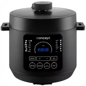 CONCEPT CK6001 večnamenski kuhalnik 5L 900W 10 programov, proti prijemanju, črno-nerjavno jeklo