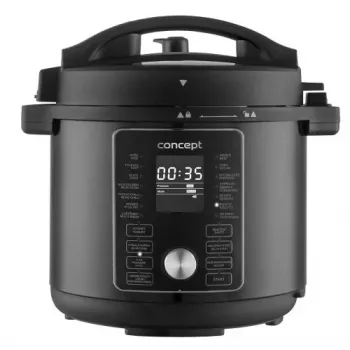 CONCEPT CK8000 večnamenski kuhalnik s funkcijo zračnega cvrtnika, 6L posoda, 3,5L košara, 1500W, 10 programov, črno-srebrn