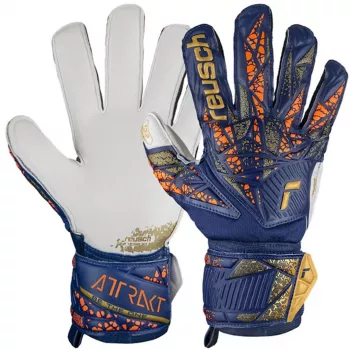 Reusch Attrakt Grip vratarske rokavice temno modra/bela/oranžna velikost 11