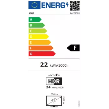 ASUS ProArt Display OLED PA279CDV 26,5 inch 4K UHD OLED monitor – 120Hz, HDR, USB-hub, nastavljiva višina, črno-srebrn