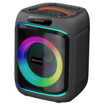 DENVER BPS-170 400W Bluetooth zabavni zvočnik z RGB lučmi, TWS, karaoke, FM radio, vhodi USB/SD/AUX/mikrofon