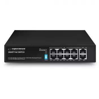 Esperanza 10-portno PoE+ stikalo 10/100/1000 120W MATRIX ENS108