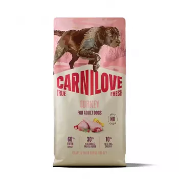 CARNILOVE TRUE FRESH suha hrana za pse s puranom za odrasle pse vseh pasem 12 kg