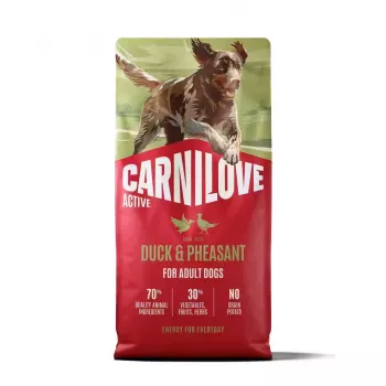 CARNILOVE ACTIVE suha hrana za pse z raco in fazanom za odrasle pse vseh pasem 12 kg