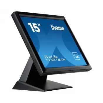 Iiyama ProLite T1531SAW-B5 15-palčni XGA LED monitor z uporovnim zaslonom na dotik, 4:3, DVI-D/VGA, USB, zvočniki, IP54 spredaj, VESA, črn