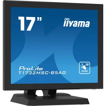 Iiyama ProLite T1732MSC-B5AG 17-palčni LED monitor z zaslonom na dotik – 5:4 SXGA, projekcijsko kapacitivni, 10-točkovni multi-touch, HDMI/DisplayPort/VGA, USB, zvočniki, črn