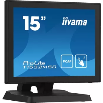 Iiyama ProLite T1532MSC-B5X 15-palčni projekcijsko kapacitivni LED monitor z zaslonom na dotik – 1024x768 XGA, 10-točkovni, HDMI, DVI, VGA, USB, IP54 spredaj, 7H, zvočniki