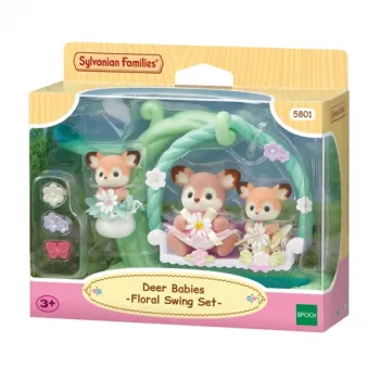 Sylvanian Families mladiči srnice s cvetlično gugalnico, igralni set