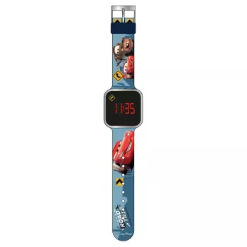 PULIO otroška digitalna ura z LED zaslonom – motiv Disney Pixar Cars, rdeče-črna