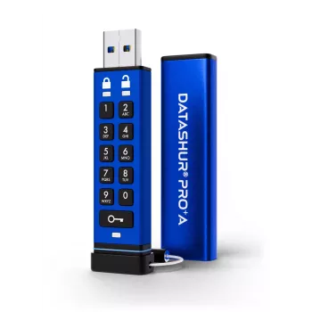iStorage datAshur PRO+A 32GB USB 3.2 Gen 1 strojno šifriran USB ključek s PIN avtentikacijo, FIPS 140-3 Level 3, IP68, zaščita pred brute-force napadi