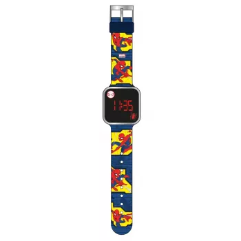 PULIO Spiderman LED digitalna otroška ura – rdeče-modra