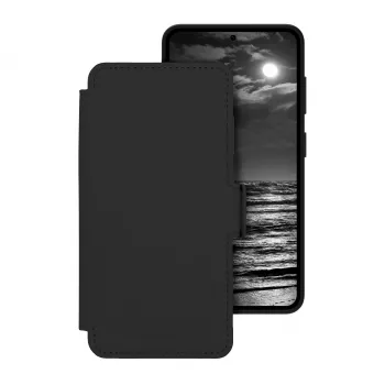 dbramante1928 Lynge ICON ovitek s pokrovom za Samsung Galaxy S26 – združljiv z MagSafe, polno zrnato usnje, polnoč