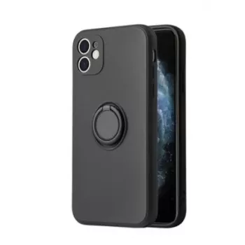 iLike Apple iPhone 13 Pro Max silikonski ovitek z obročem črn