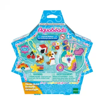 EPOCH Aquabeads komplet s čarmi in obeski - več kot 600 perlic, 10+ vzorcev, ustvarjalni komplet z aktivacijo z vodo za otroke od 4 let