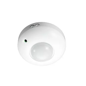 MACLEAN MCE19 stropni PIR senzor gibanja – zajem 360°, obremenitev z žarnicami 1200 W / LED obremenitev 300 W, nastavljiv čas in lux, bel