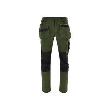 NO NAME TROUSERS MONTER M moške delovne hlače, 65 % poliester 35 % bombaž, črno-sive, 9 žepov, žepi za ščitnike kolen, EN ISO 13688