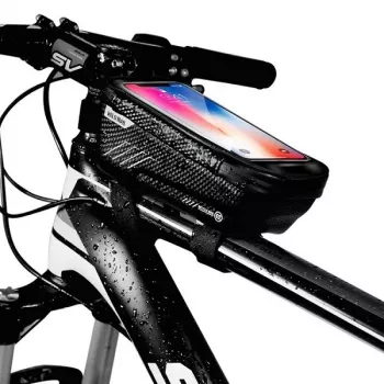 WILDMAN Bike Holder Case M E2 1L črna – torbica za telefon na krmilu, odporna na brizganje, združljiva z zaslonom na dotik, 1L prostora