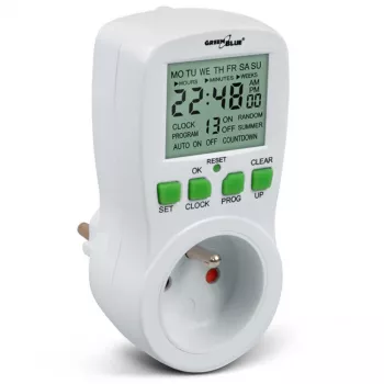 GreenBlue GB107 digitalna programabilna stikalna ura 16 programov 230V 16A Schuko