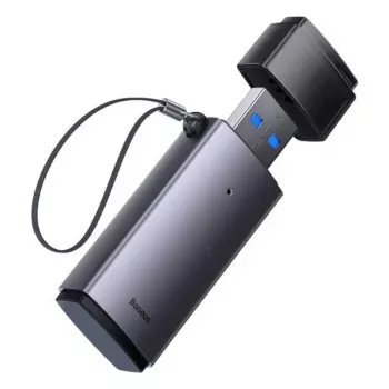 Baseus USB 3.0 2-v-1 bralnik kartic SD in microSD – siv