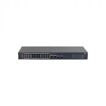Dahua CS4228-24GT-375 24-portno gigabitno PoE upravljano stikalo, 2x gigabitni RJ45 + 2x SFP uplink, 375 W PoE proračun, Layer 2