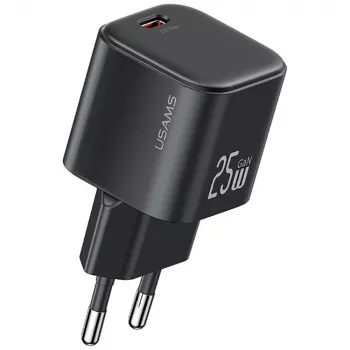 USAMS 25W GaN USB-C hitri polnilnik - bel