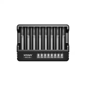 XTAR MX8 USB-C polnilnik baterij Li-ion/Ni-MH, 3,7V/1.5V/1.2V