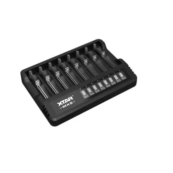XTAR MX8 USB-C polnilnik baterij Li-ion/Ni-MH, 3,7V/1.5V/1.2V