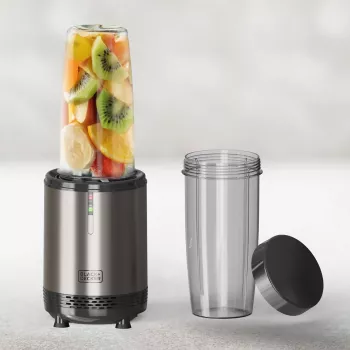 Osebni mešalnik BLACK+DECKER ES9120160B 1000W z 2x 600ml Tritan steklenicama in pokrovoma za potovanje