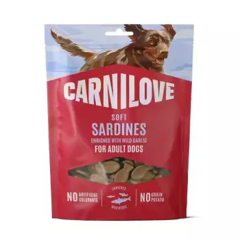 CARNILOVE pes pasja mehka poslastica sardine s čemažem 200 g