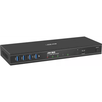InLine® KVM stikalo, 4x1, DP 4K/60Hz, USB 3.2 hub (57885J)
