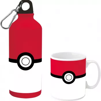 Pokemon aluminijasta steklenica 500ml s kompletom keramičnega kozarca