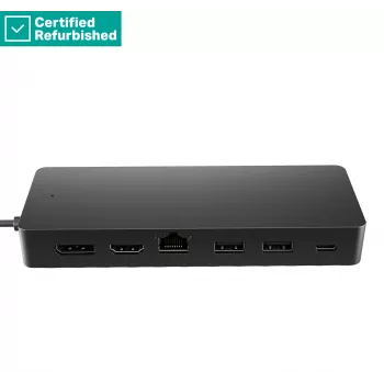 RENEW GOLD HP univerzalni USB-C potovalni hub z več vrati 65W - 2 x USB 3.2, 2 x USB-C, 1 x DP, 1 x HDMI, 1 x RJ-45, 1 leto