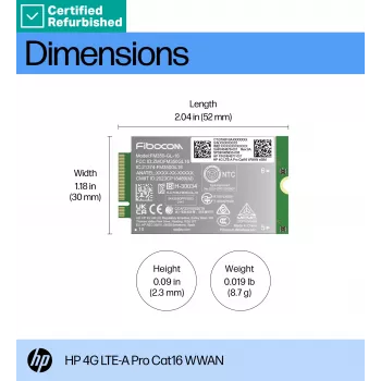 RENEW GOLD HP 4G LTE modem m.2 WWAN Cat 16 L860-GL-16 Mobile Broadband Cellular (združljivo z WWAN EliteBook 630 640 645 660 830 840 860 1040 G11, x360 G11, ProBook 440 460 465 G11, ZBook Firefly Fury Power 14 16 G11 G11A)
