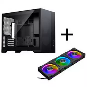 PHANTEKS XT M3 ohišje za računalnik, mini ohišje + D30 PWM Regular Airflow D-RGB ventilator, 3 kosi, črno