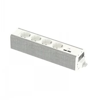 SCHNEIDER ELECTRIC UNICA SYSTEM+ MOD.UNIT 4XSCHUKO+USBA/C BELA/SIVA