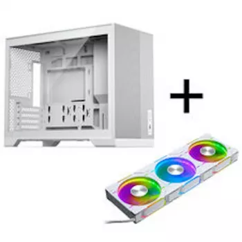 Phanteks XT M3 ohišje za računalnik, mini ohišje + D30 PWM Regular Airflow D-RGB ventilator, 3 kosi, belo