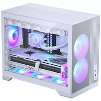 Phanteks XT M3 ohišje za računalnik, mini ohišje + D30 PWM Regular Airflow D-RGB ventilator, 3 kosi, belo